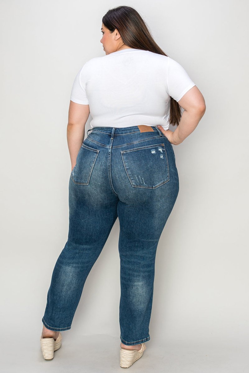 Premium Judy Blue Full Size Tummy Control High Waist Slim Jeans