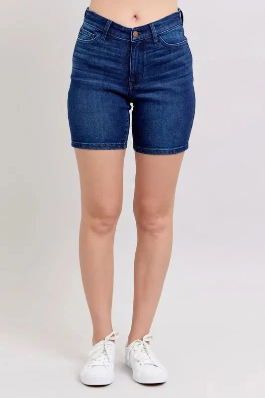 Premium Judy Blue High Waist V-Front Bermuda Shorts for Women