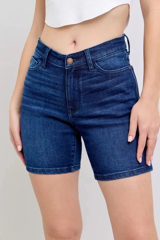 Premium Judy Blue High Waist V-Front Bermuda Shorts for Women