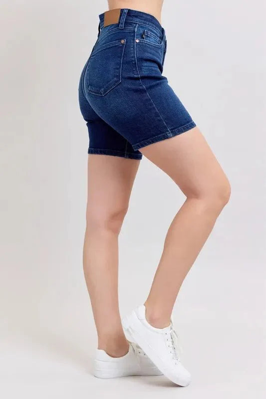 Premium Judy Blue High Waist V-Front Bermuda Shorts for Women