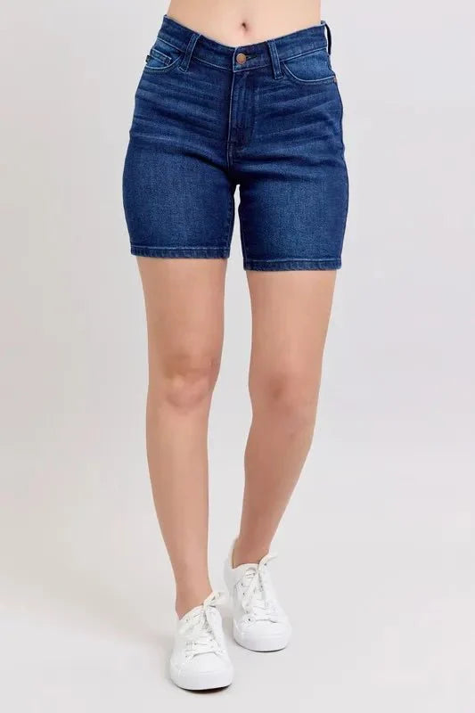 Premium Judy Blue High Waist V-Front Bermuda Shorts for Women
