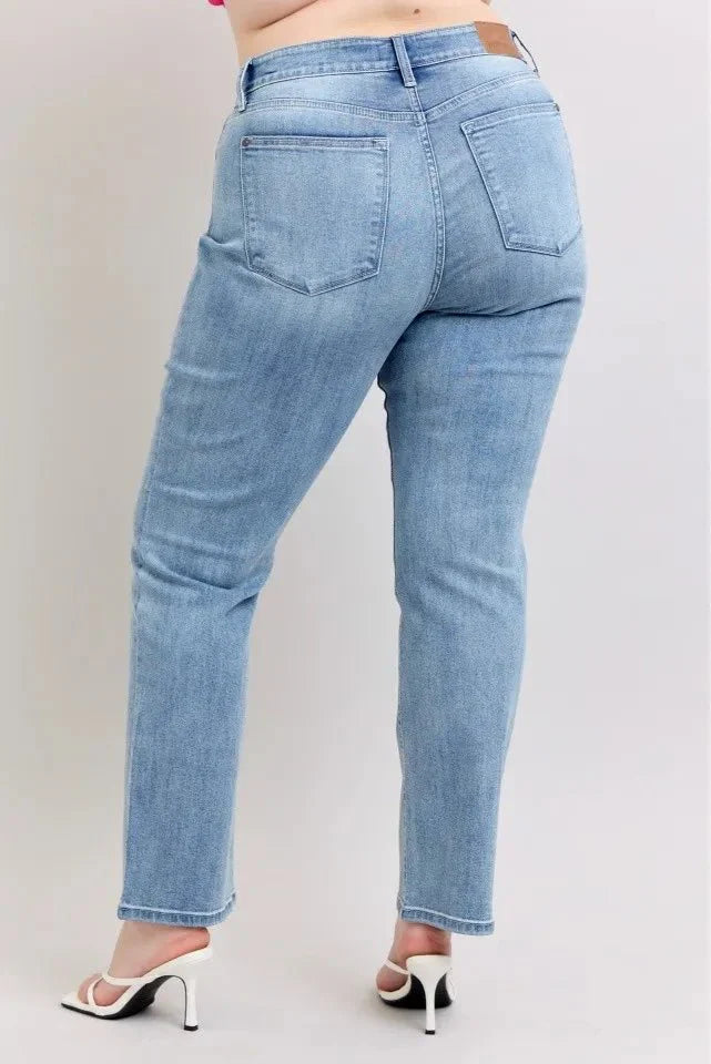 Judy Blue Plus Size High Waist Dad Jeans for Women