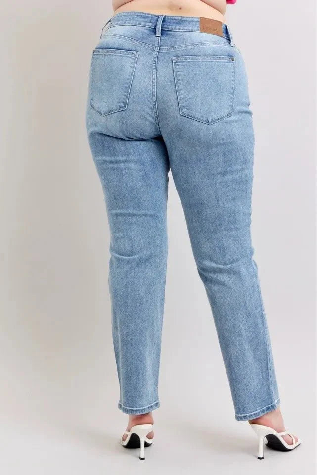 Judy Blue Plus Size High Waist Dad Jeans for Women
