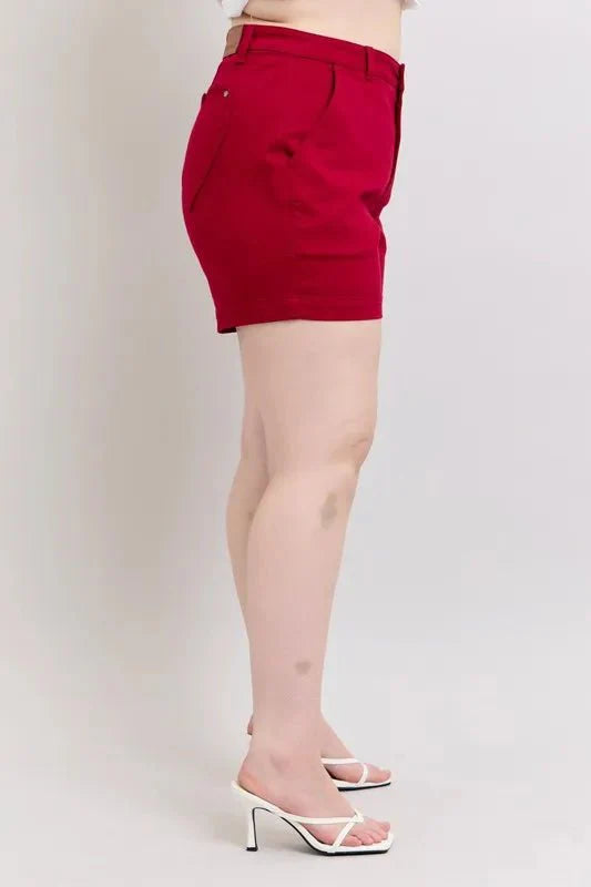Premium Judy Blue Plus Size High Waist Tummy Control Denim Shorts