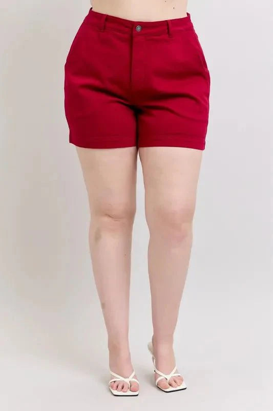 Premium Judy Blue Plus Size High Waist Tummy Control Denim Shorts