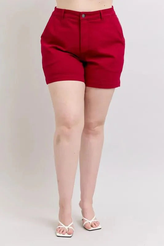 Premium Judy Blue Plus Size High Waist Tummy Control Denim Shorts