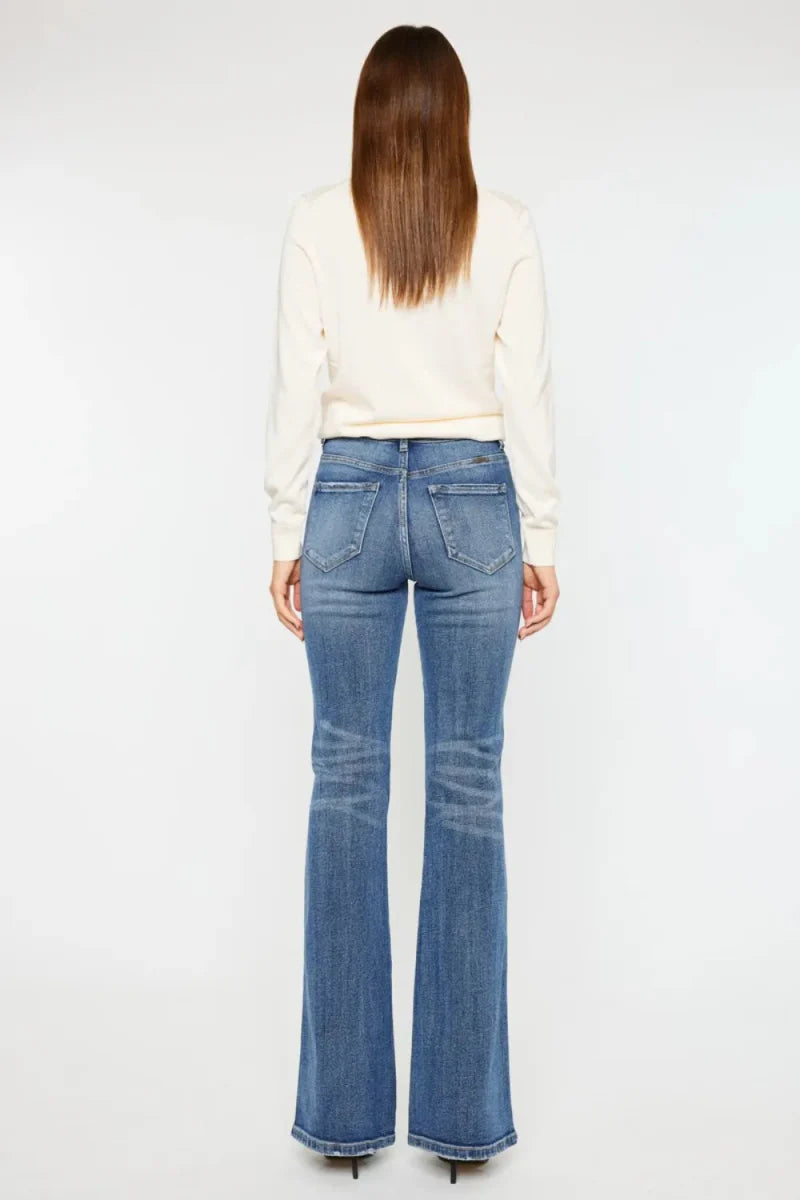 Kancan Cat's Whiskers High Waist Flare Jeans for Women