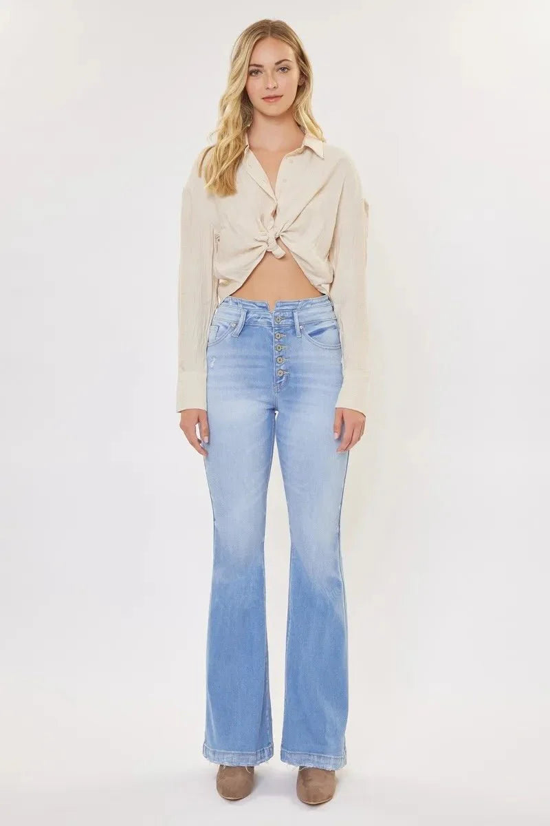 Kancan Curvy High Rise Flare Jeans for Trendy Style