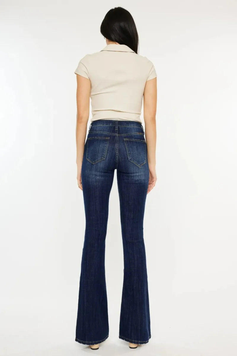 Kancan Full Size Mid Rise Slim Flare Jeans for Women