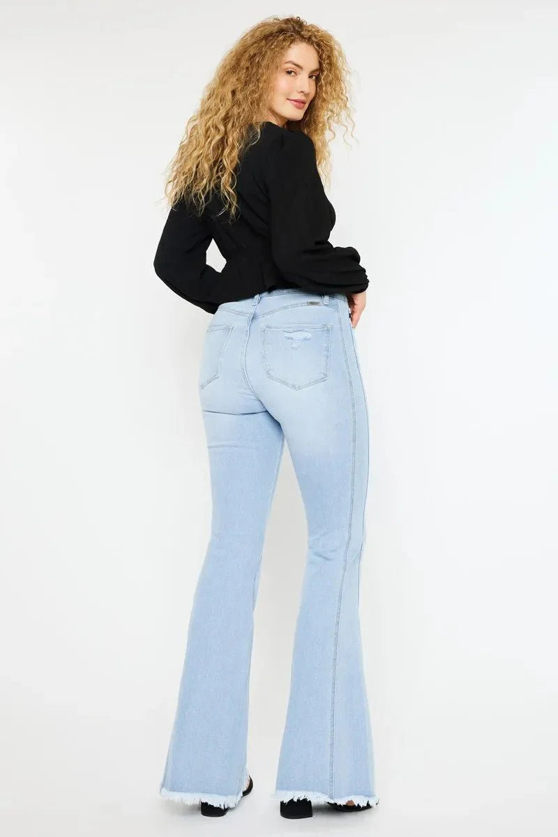 Kancan High Rise Curvy Flare Jeans for Chic Style