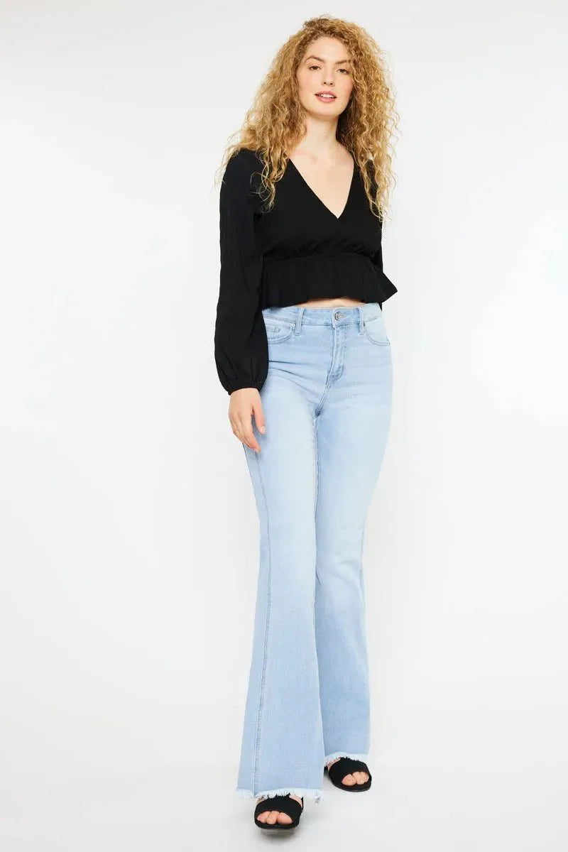 Kancan High Rise Curvy Flare Jeans for Chic Style