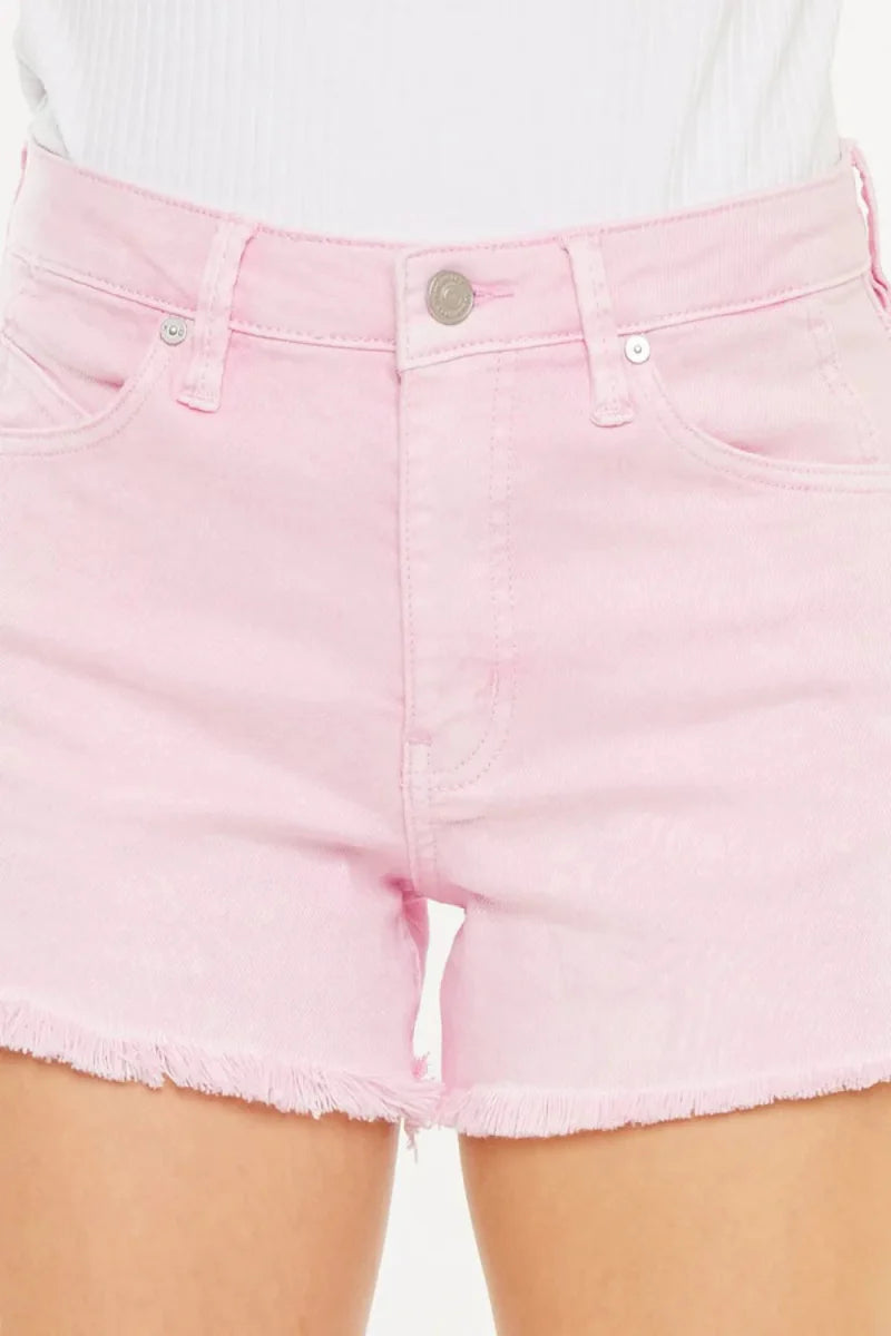 Kancan Raw Hem High Waist Denim Shorts for Women