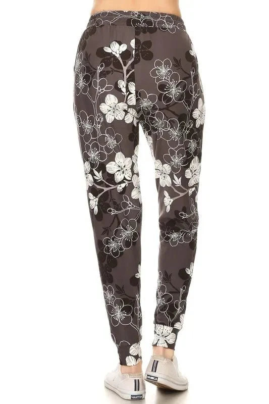 Leggings Depot Full Size Buttery Soft Floral Joggers Plus Size