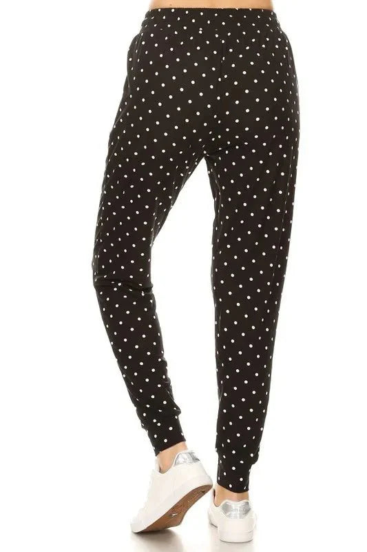 Leggings Depot Full Size Buttery Soft Polka Dot Joggers