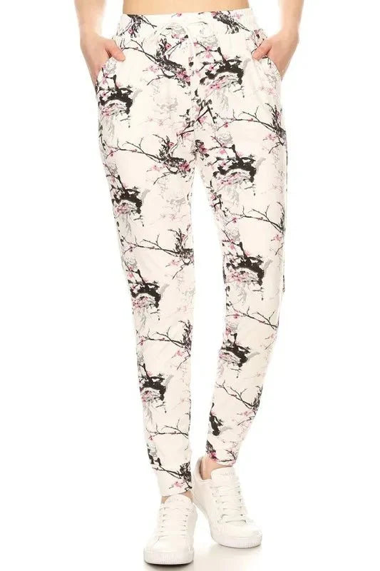 Leggings Depot Full Size Buttery Soft Printed Joggers Plus Size