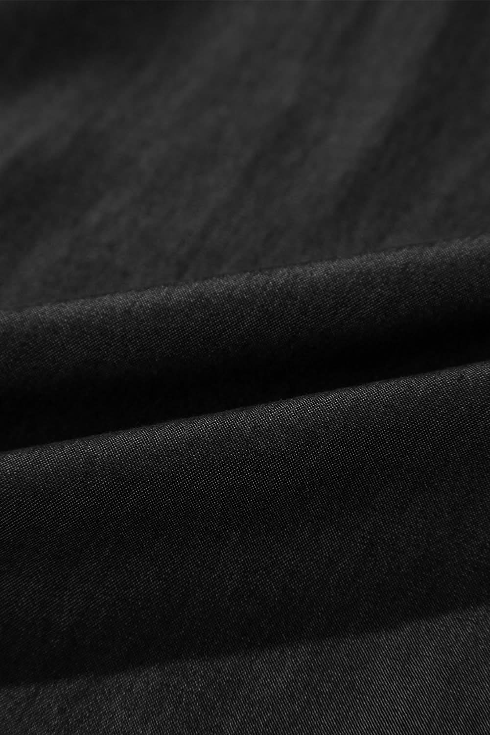 Chic black wide-leg jeans with frills