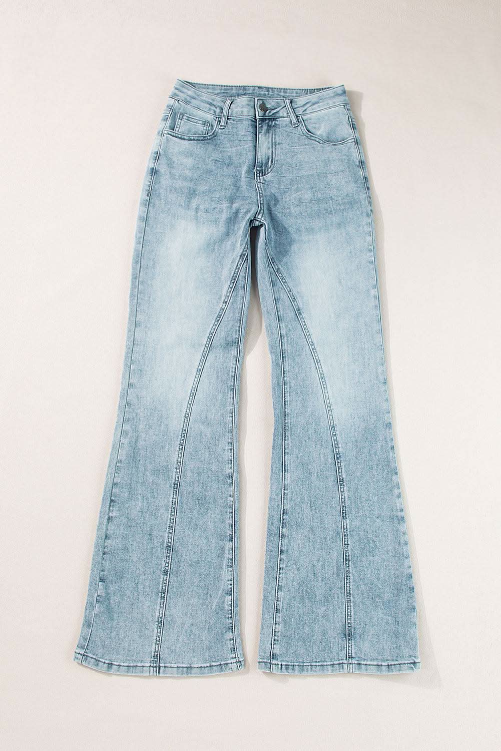 Dusk blue high-rise wide-leg jeans