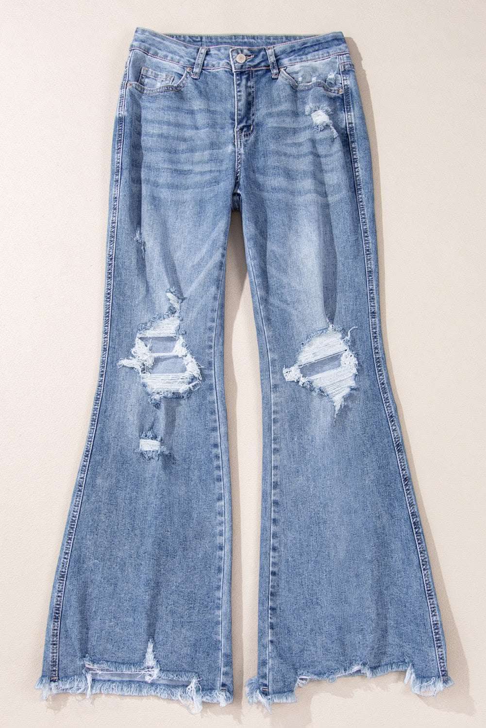 Dusk blue high-rise flared jeans