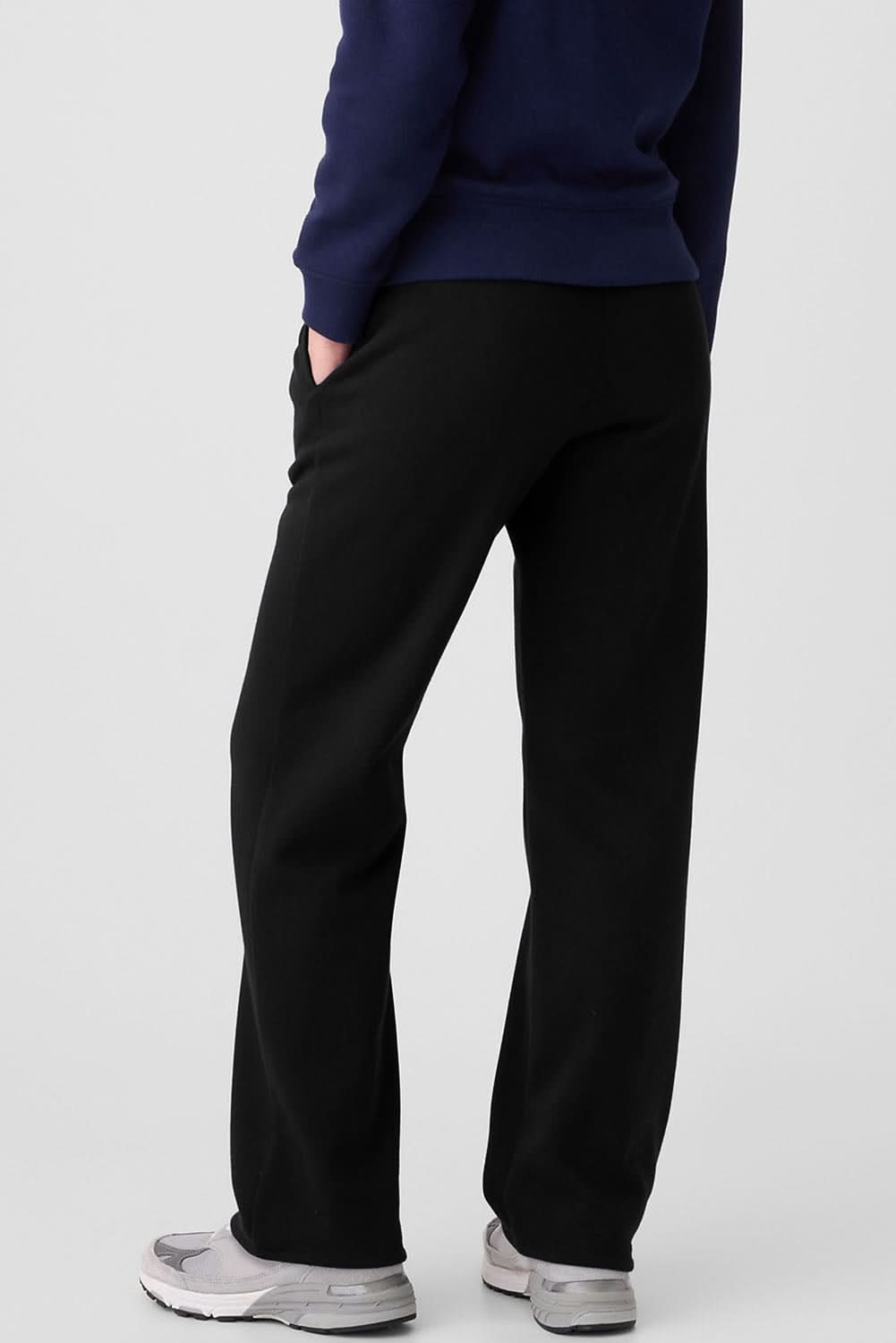 Cozy black fleece pants with drawstring