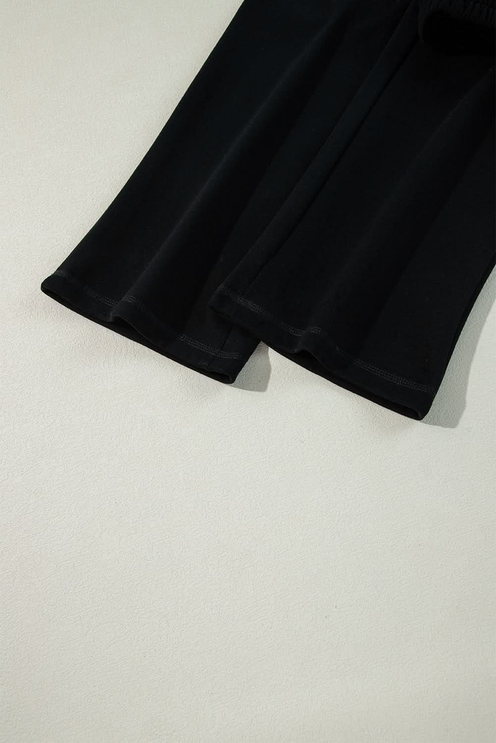 Cozy black fleece pants with drawstring