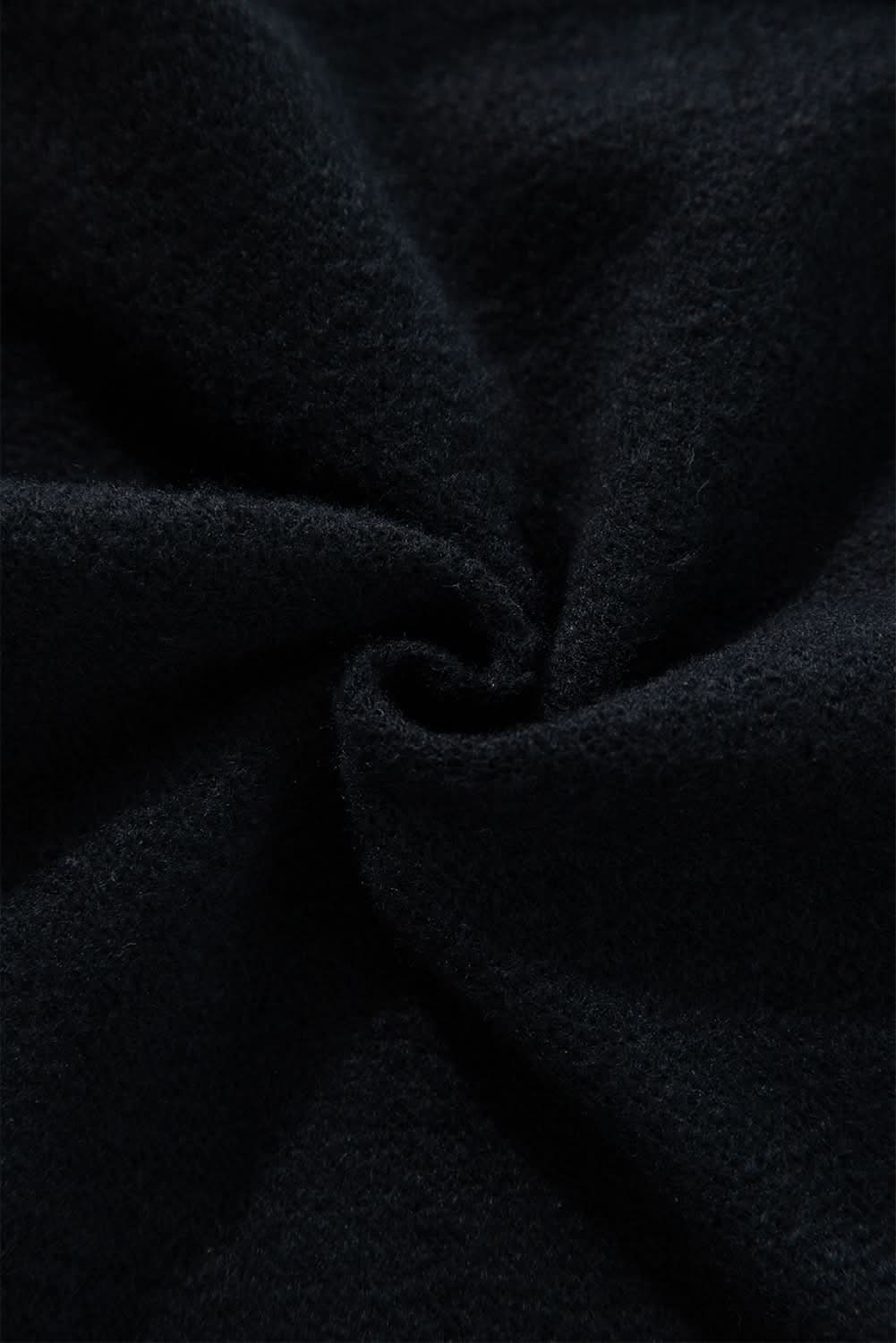 Cozy black fleece pants with drawstring