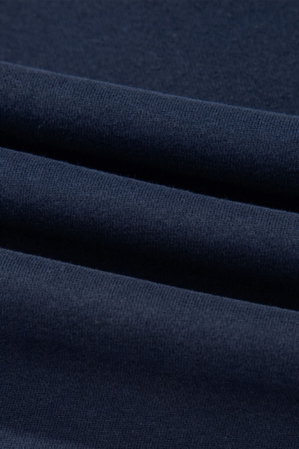 Navy blue fleece pants with drawstring