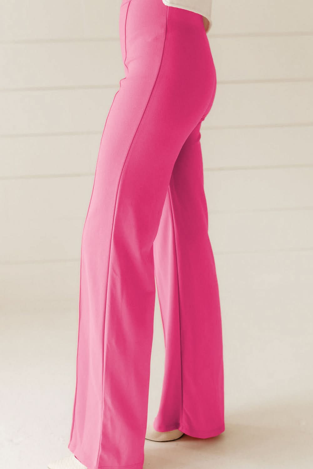 Sachet pink high-waisted flares