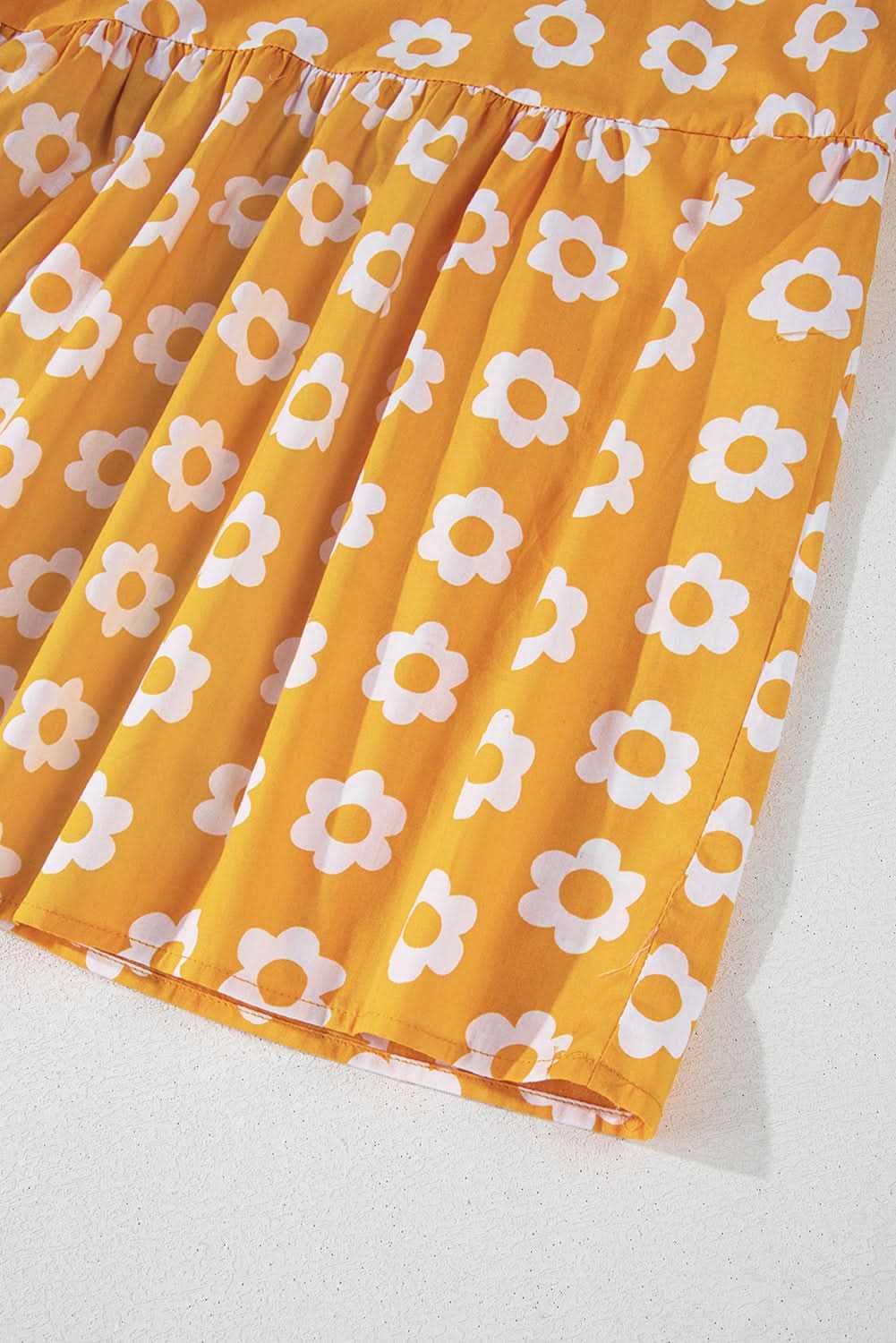 Floral Collared Maxi Dress - Yellow