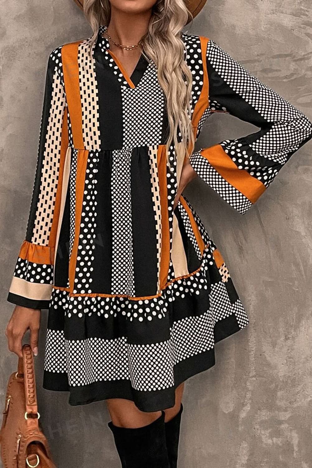 Playful polka dot ruffled mini dress