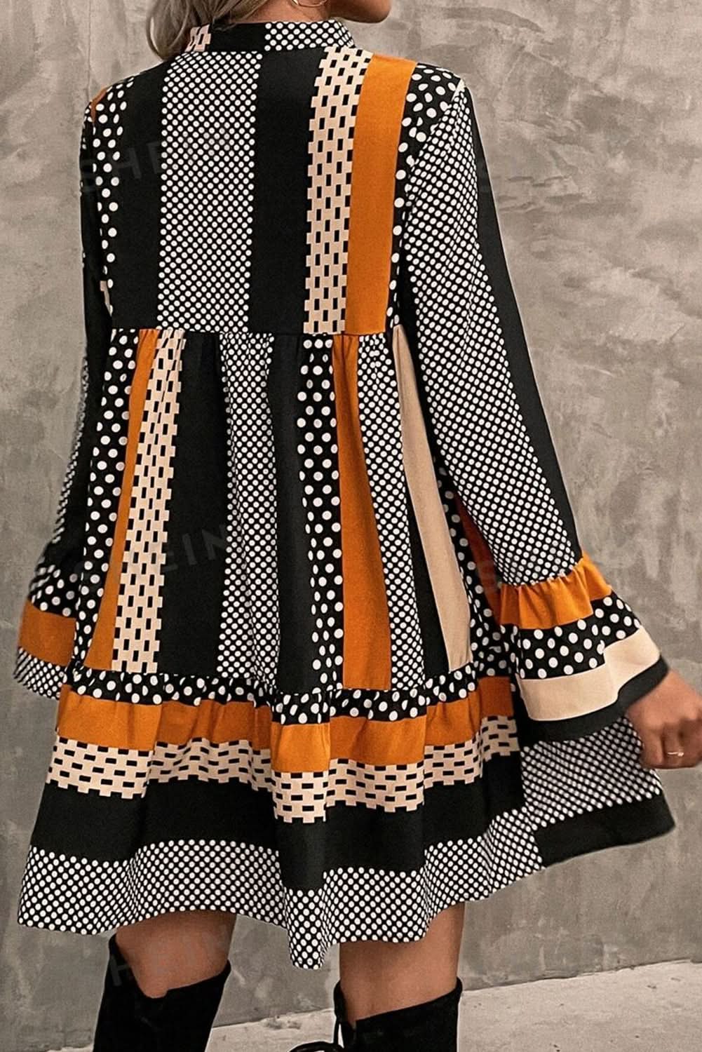 Playful polka dot ruffled mini dress