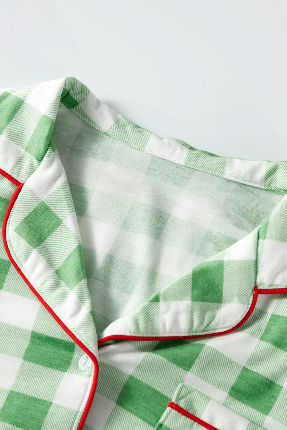 Light green plaid holiday pajamas
