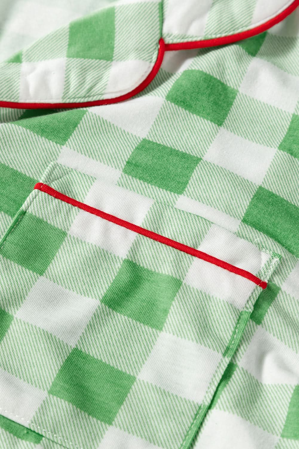 Light green plaid holiday pajamas