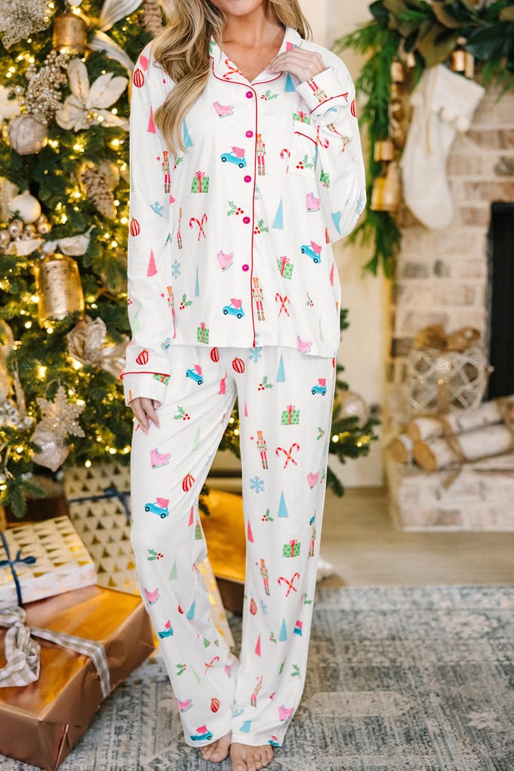Festive White Christmas Pjs Set