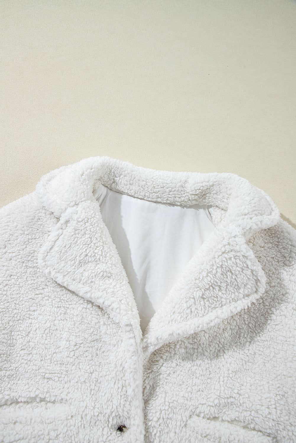 Love Salve Beige Faux Fur Lapel Jacket - Outerwear/Jackets