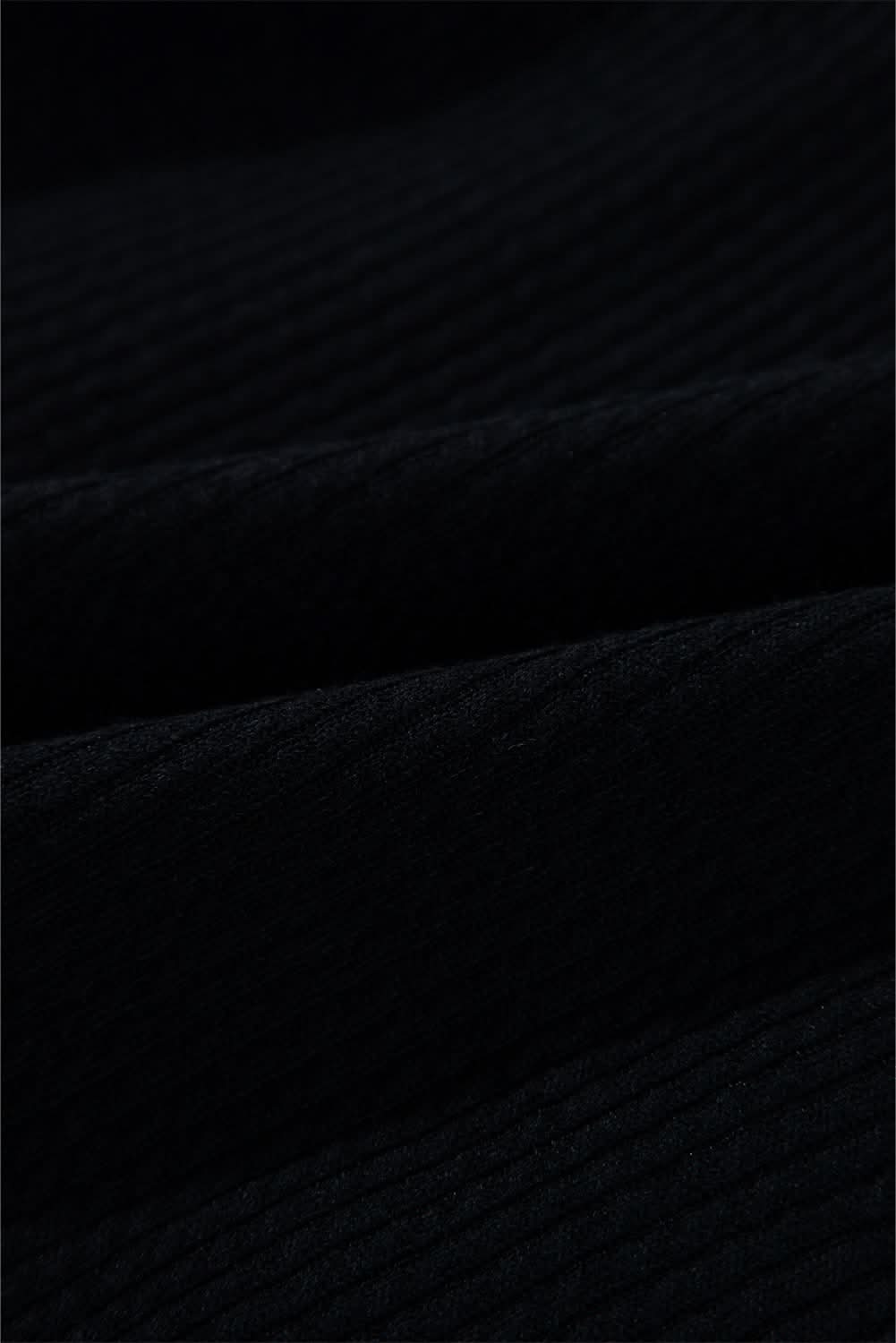 Chic black corduroy shacket with pockets