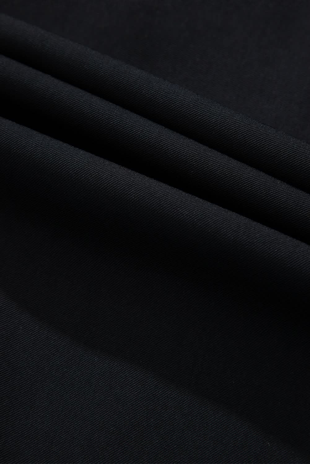 Sleek black zip-up jacket with tab sleeves