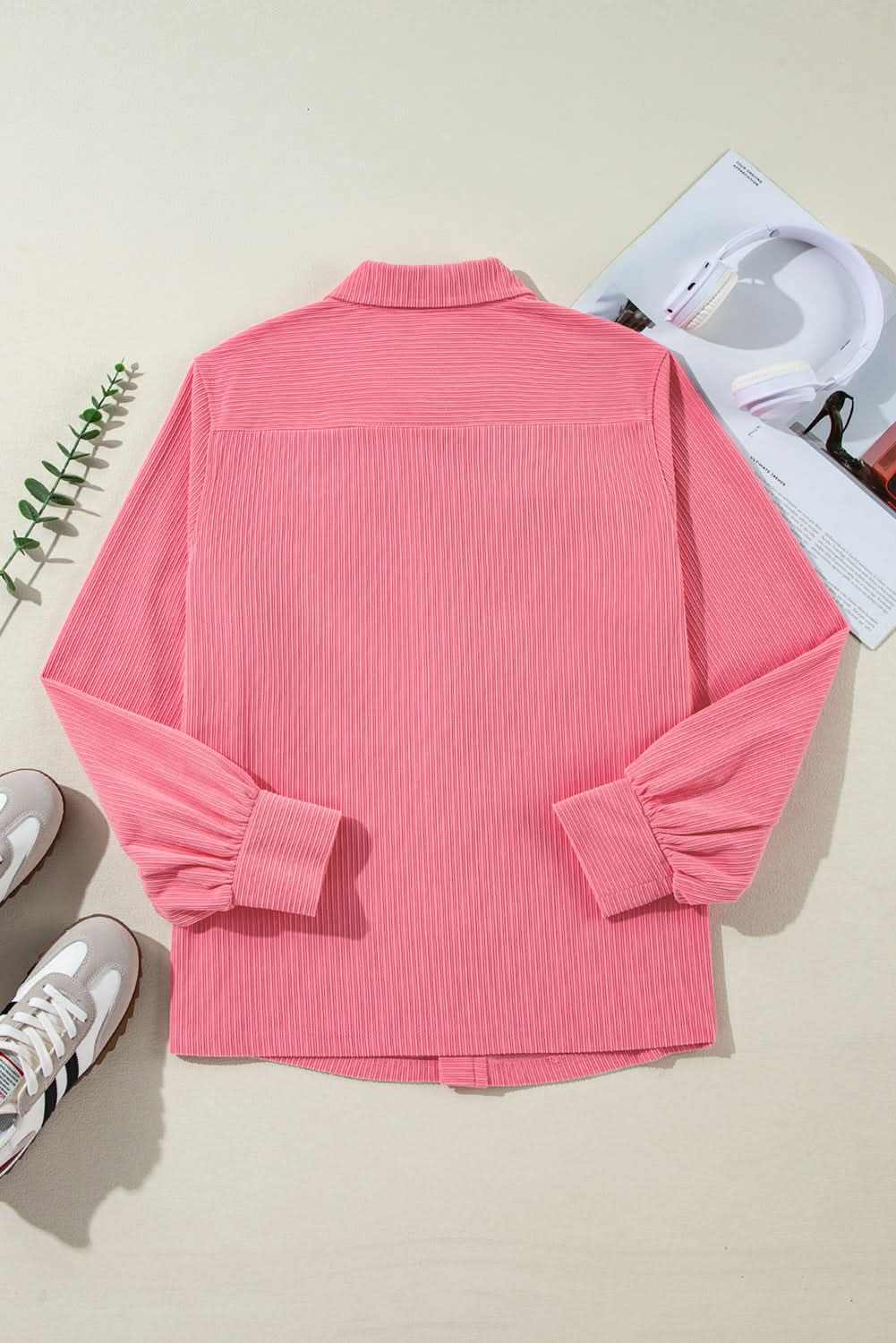 Bonbon corduroy button-up shacket