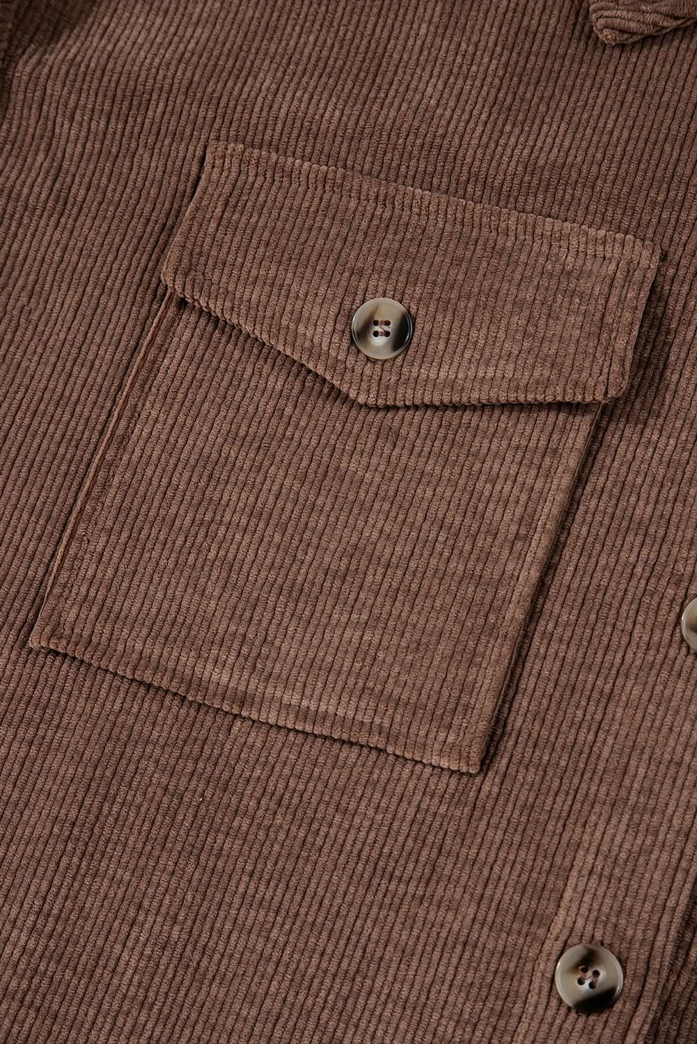Cozy chestnut corduroy shacket