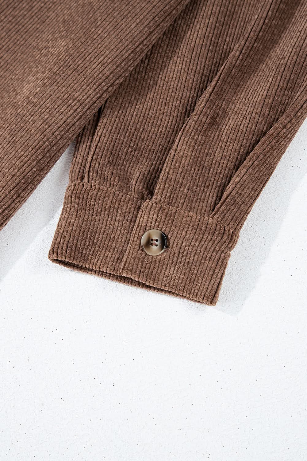 Cozy chestnut corduroy shacket