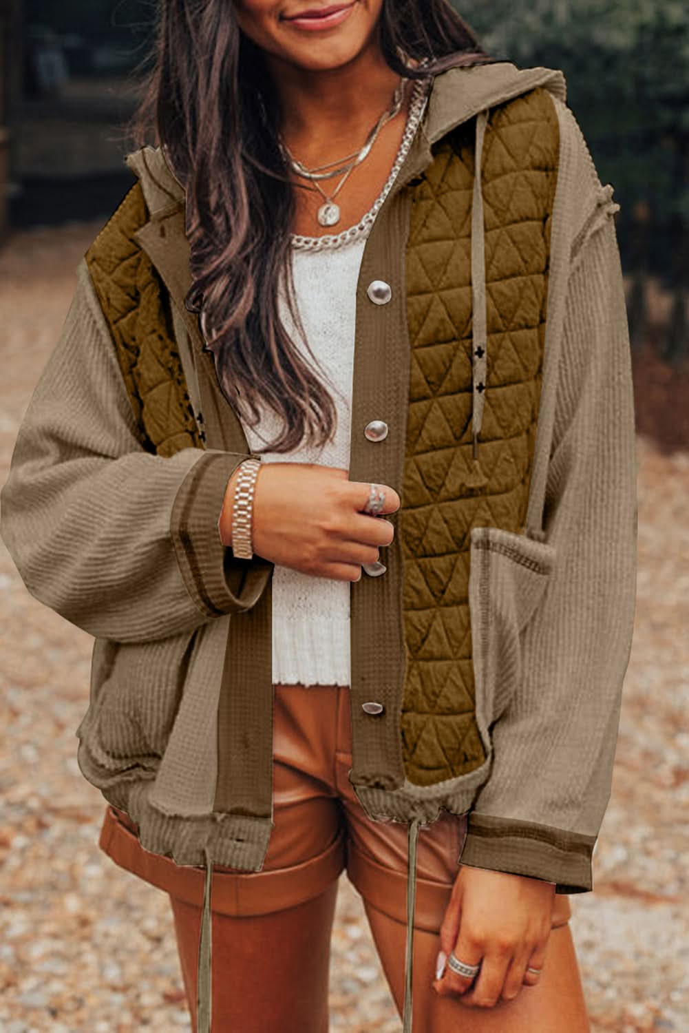 Cozy jungle green hooded jacket