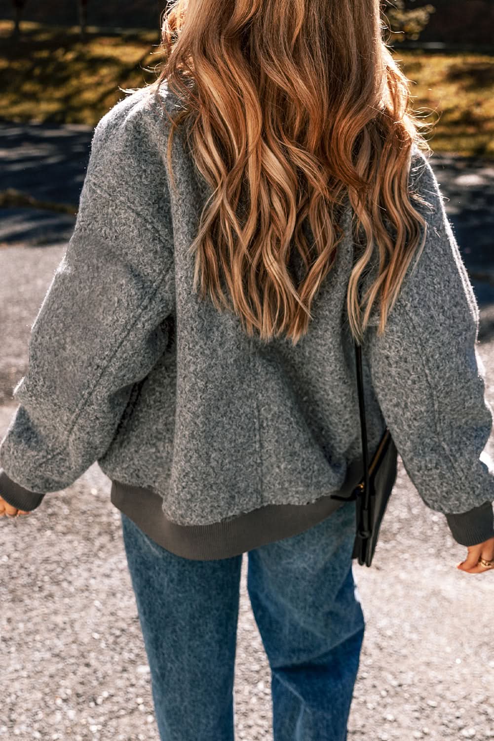 Chic medium grey fuzzy jacket