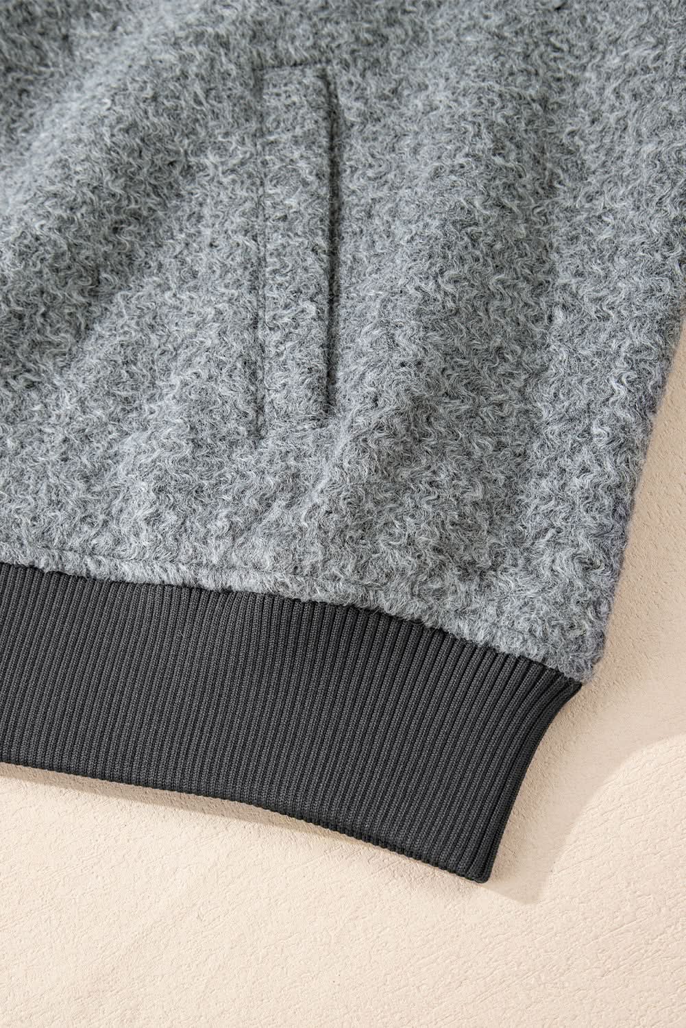 Chic medium grey fuzzy jacket