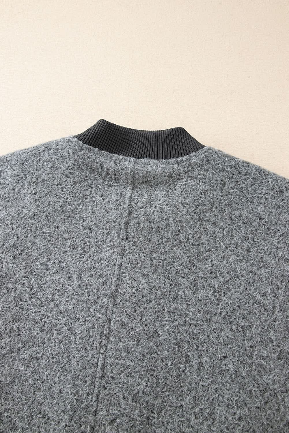 Chic medium grey fuzzy jacket