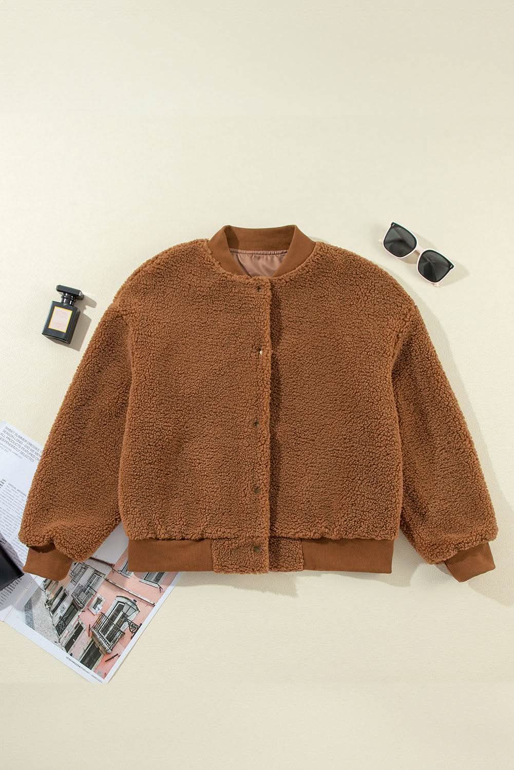 Redwood burl sherpa bomber jacket