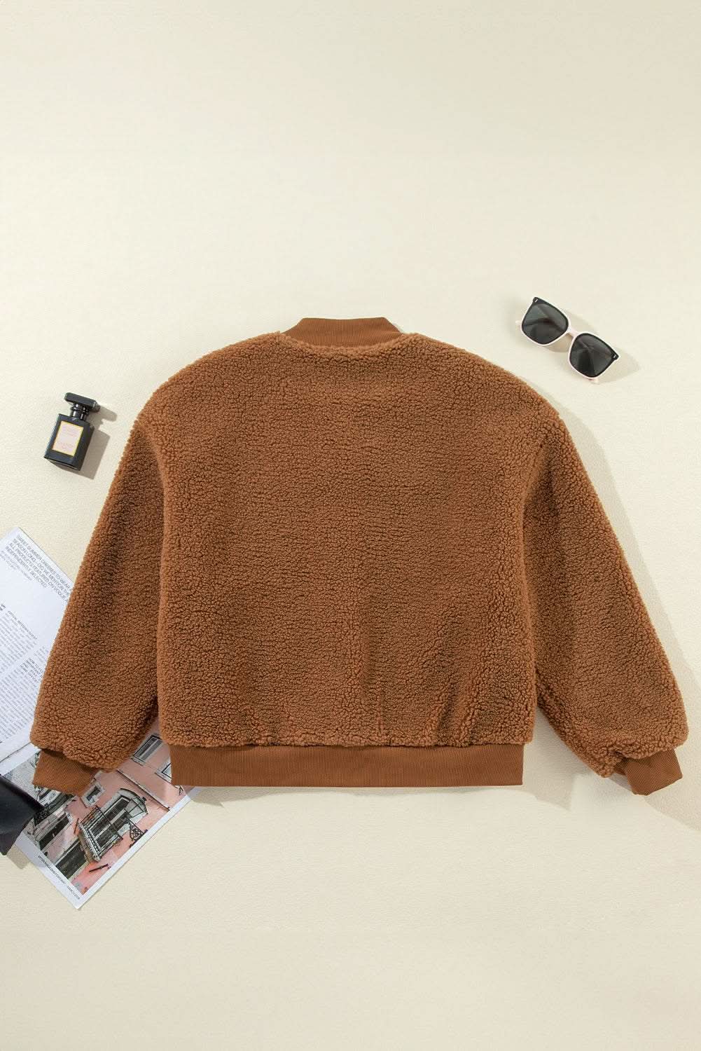 Redwood burl sherpa bomber jacket