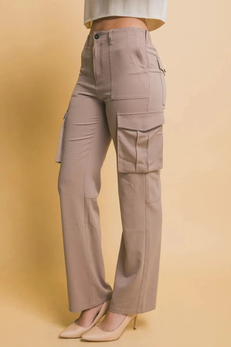 Love Tree High Rise Cargo Pants with Pockets for Women