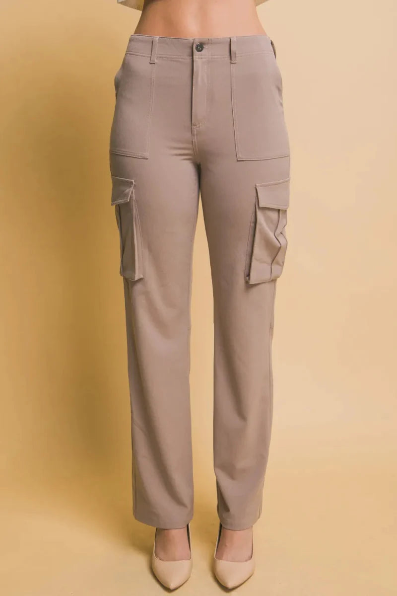 Love Tree High Rise Cargo Pants with Pockets for Women