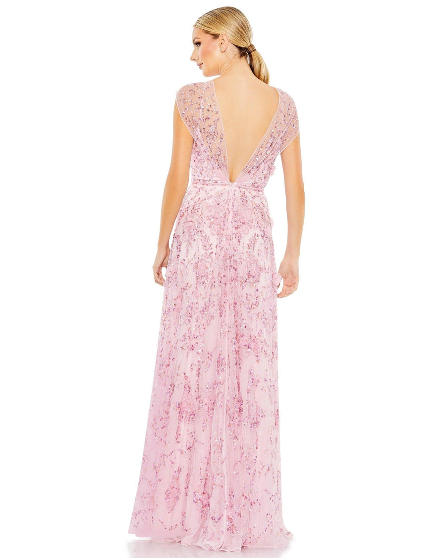 Candy Pink 12 Mac Duggal 70274 Long Cap Sleeve Formal Dress Sale