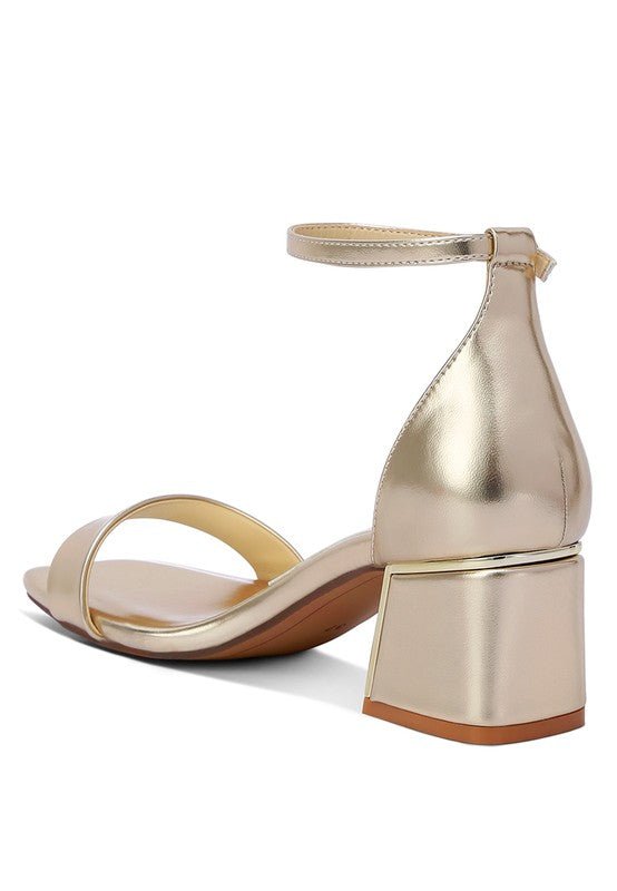 Rag Company Makena Metallic Block Heel Sandals - Elegant Occasion Footwear