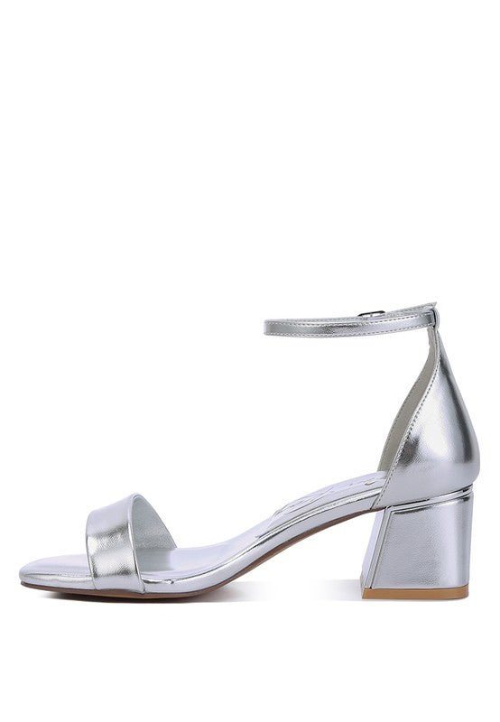 Rag Company Makena Metallic Block Heel Sandals - Elegant Occasion Footwear